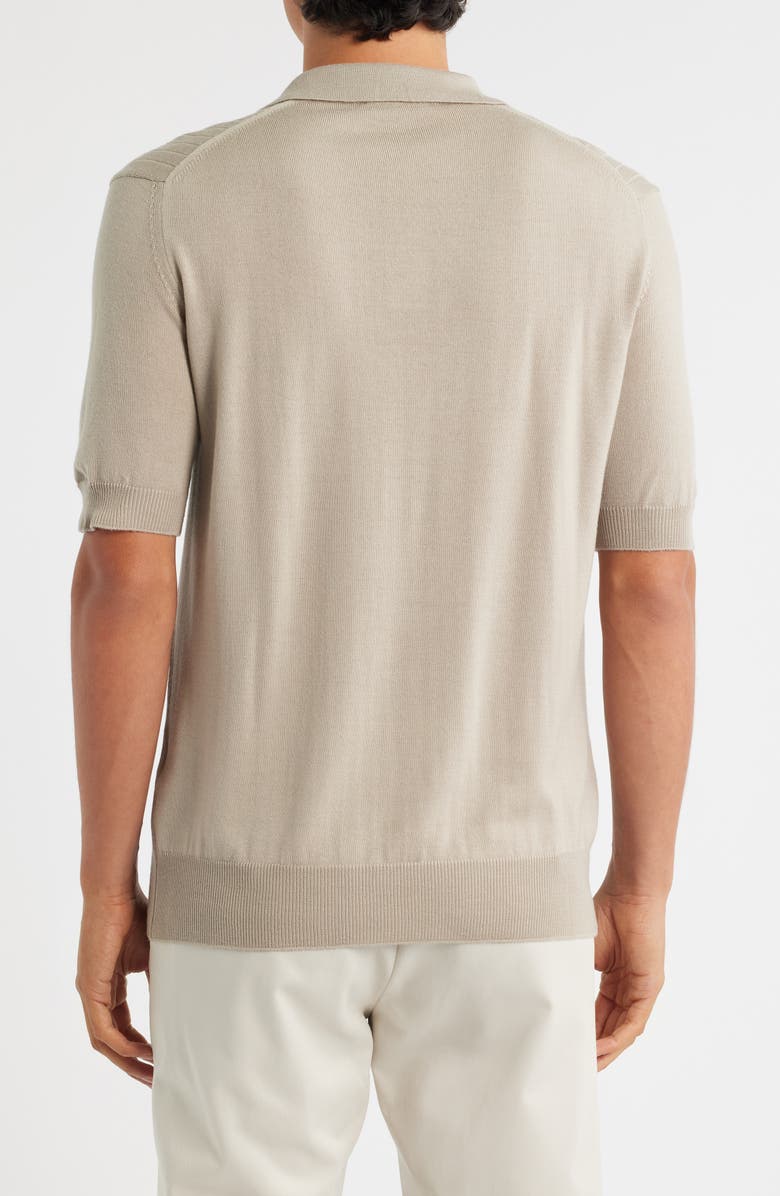 Aurélien Rib Johnny Collar Cashwool<sup>®</sup> Polo Sweater, Alternate, color, Greige