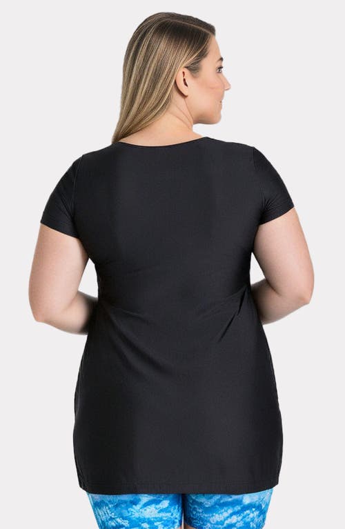 Calypsa Plus Size Anna Swim Tunic In Black