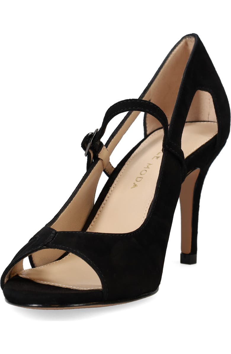 Pelle Moda Rosita Peep Toe Pump, Alternate, color, Black