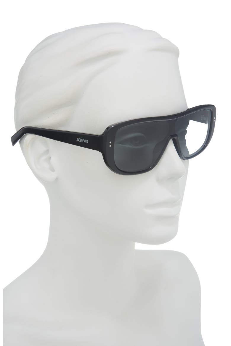 Polarized Shield Sunglasses, Alternate, color, BLACK/ SILVER/ GREY
