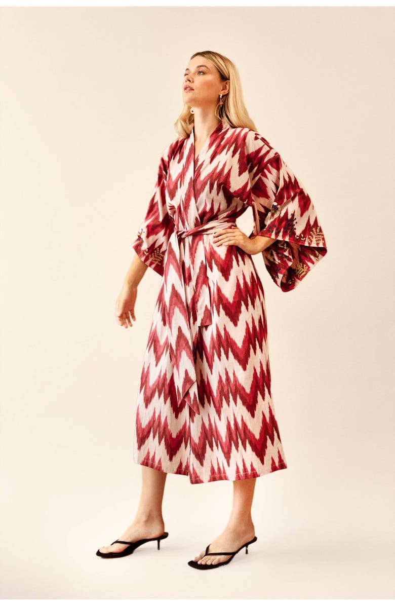 GUADALUPE DESIGN Anisa Ikat Kimono, Main, color, Pink