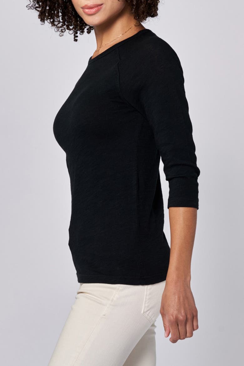 Sonoma Crew Neck 3/4 Raglan Sleeve T-Shirt, Alternate, color, Black
