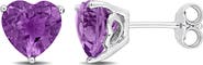 DELMAR Amethyst Heart Stud Earrings
