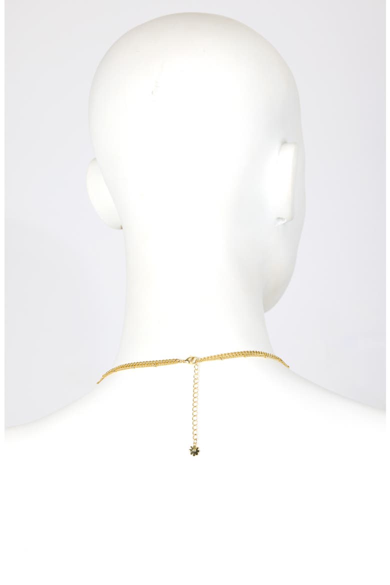 Imitation Pearl & Pavé Cross Layered Y-Necklace, Alternate, color, GOLD