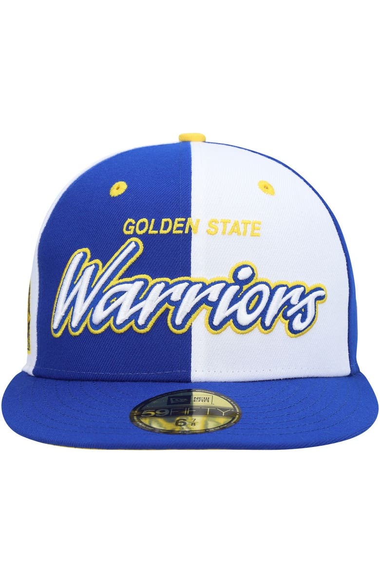 New Era Men's New Era Royal/White Golden State Warriors Script Pinwheel 59FIFTY Fitted Hat, Alternate, color,