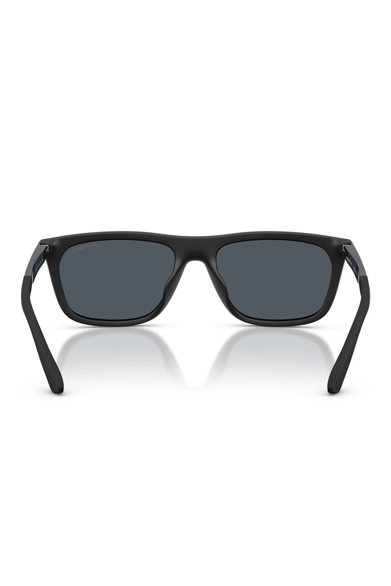 57mm Pillow Sunglasses, Alternate, color, MATTE BLACK / DARK GREY