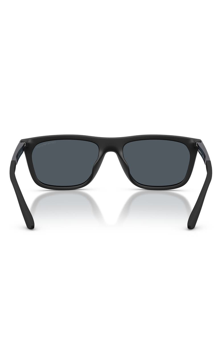 Emporio Armani 57mm Pillow Sunglasses, Alternate, color, Matte Black / Dark Grey