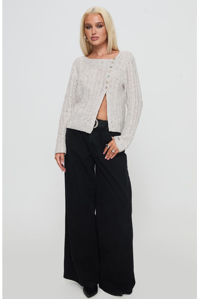 Lneker Split Front Sweater, Alternate, color, GREY