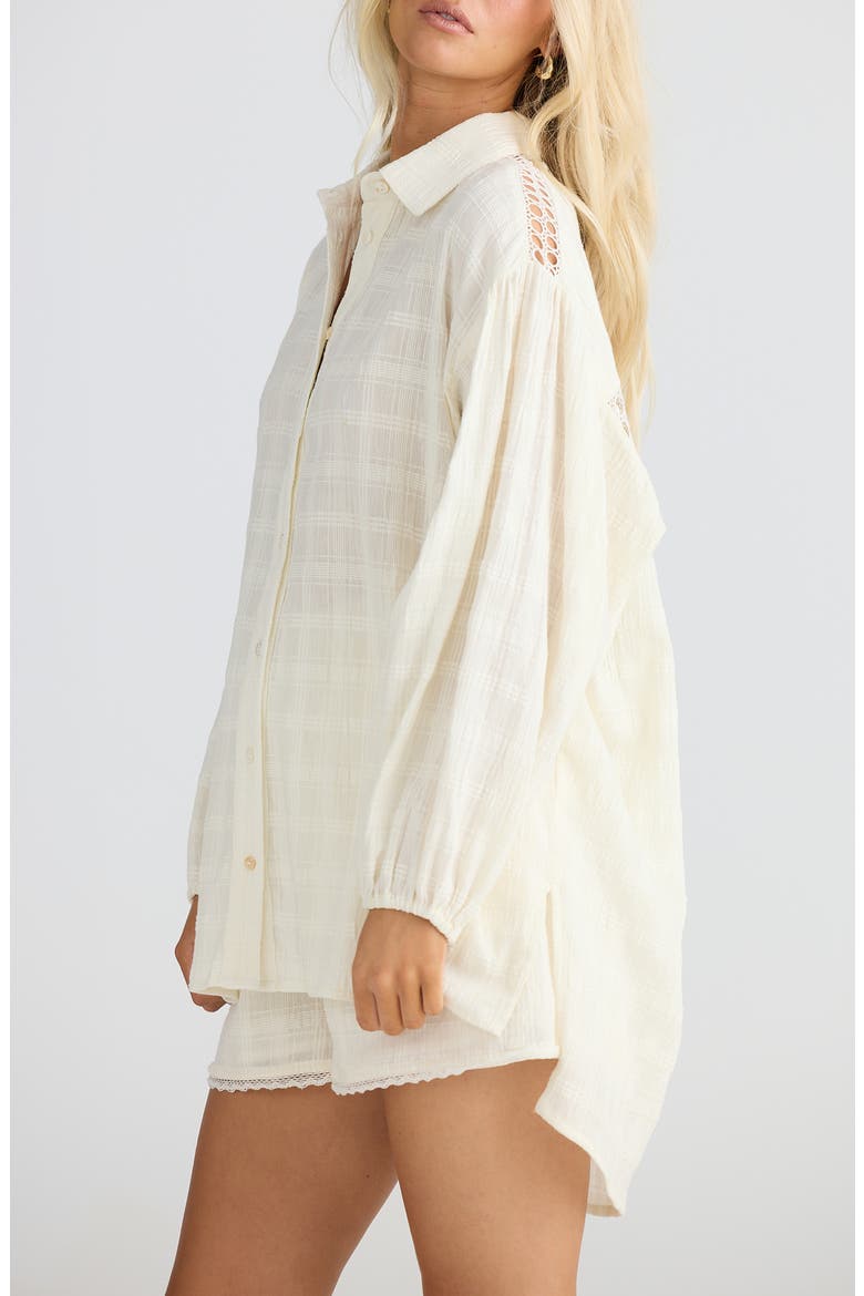 Leilani Cutout Shirt, Alternate, color, OFF WHITE