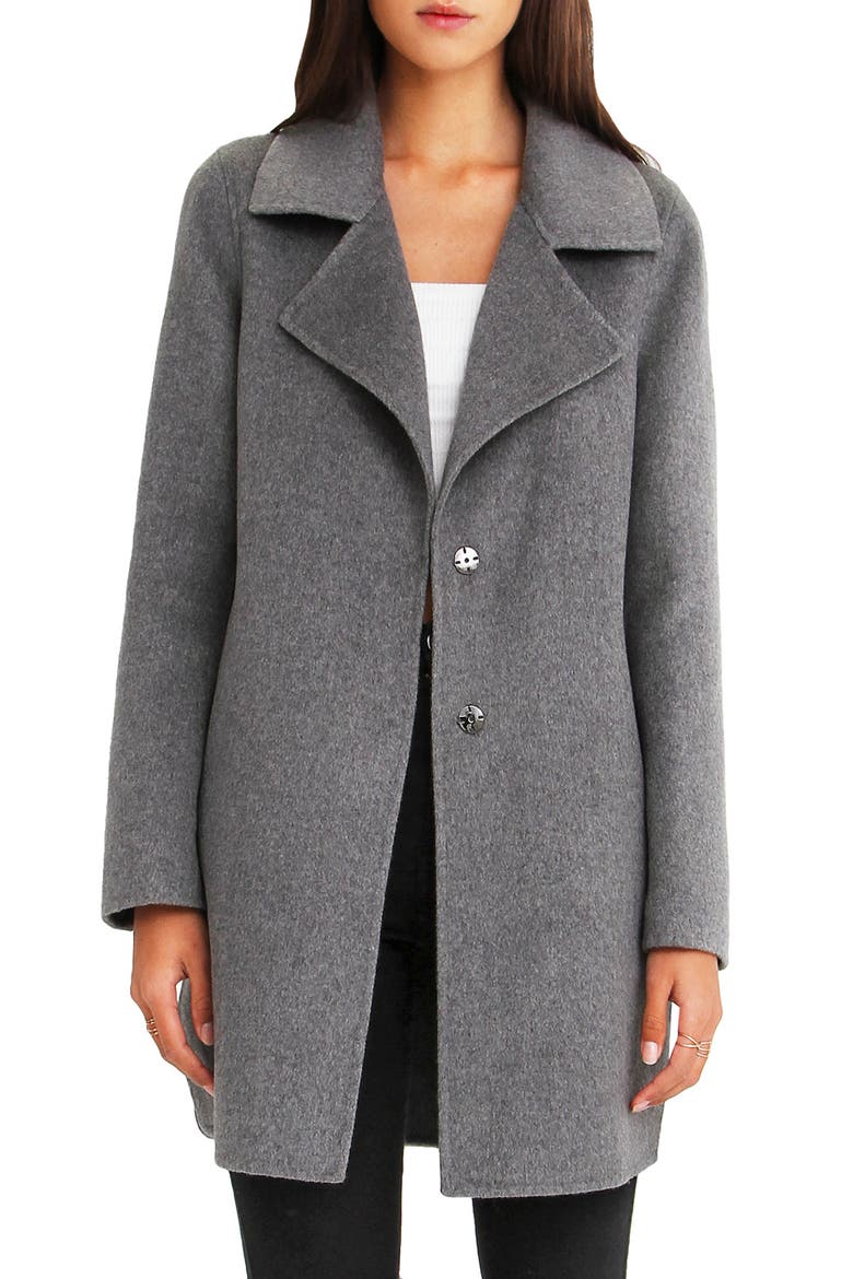 BELLE AND BLOOM Ex-Boyfriend Wool Blend Coat, Main, color, DARK GREY