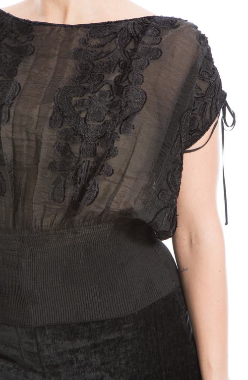 Max Studio Floral Jacquard Tie Shoulder Top In Multi