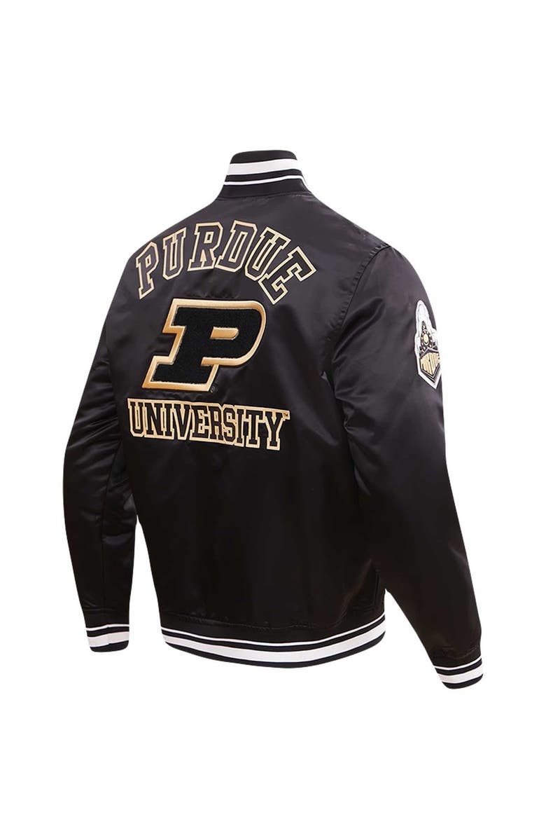 PRO STANDARD Men's Pro Standard Black Purdue Boilermakers Classic Satin Full-Snap Jacket, Alternate, color, 