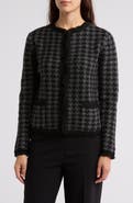 MAX STUDIO Fringe Houndstooth Jacket