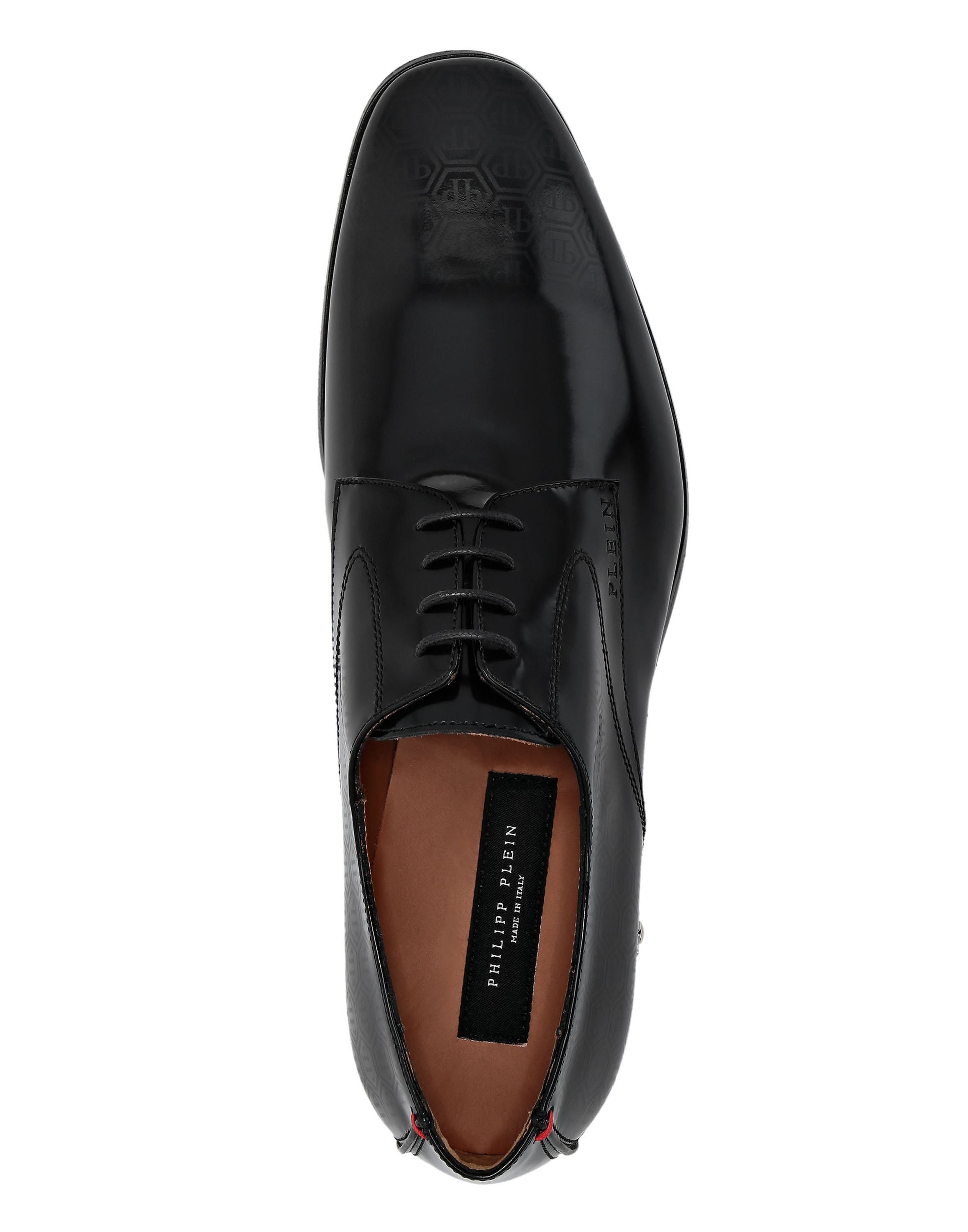 Leather Lace Up Shoes Monogram Men, Alternate, color, black