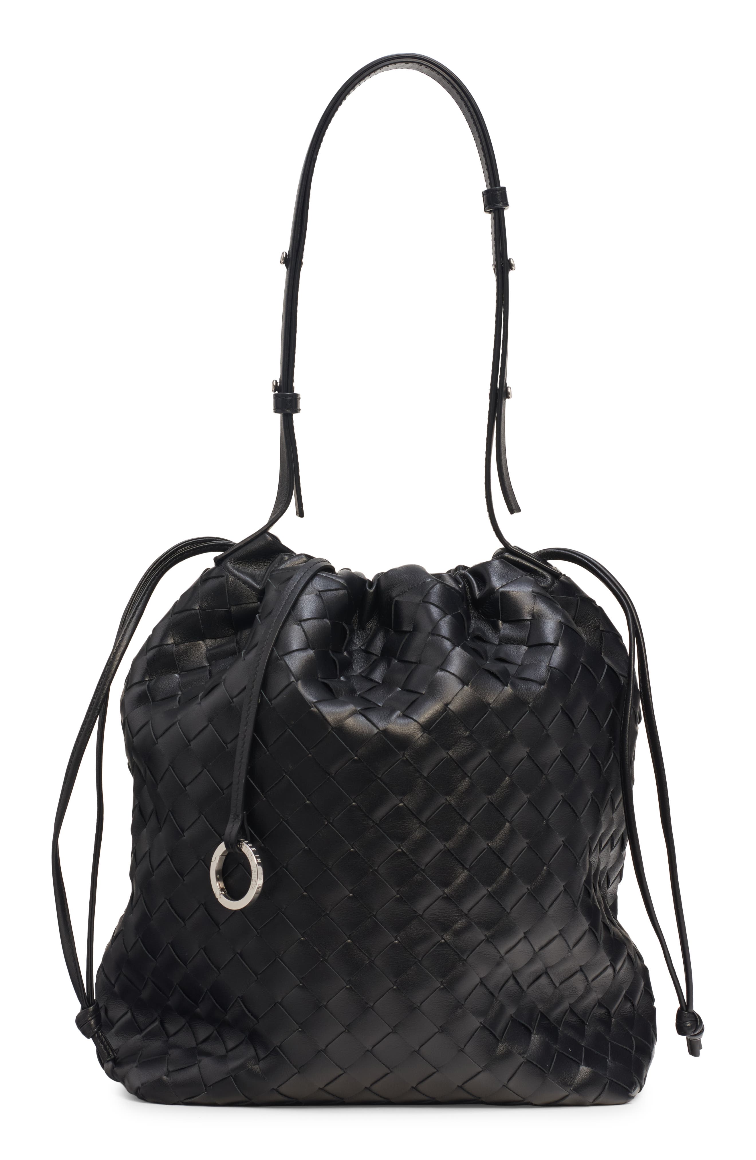 Bottega Veneta Intrecciato Drawstring Leather Bucket Bag, Main, color, 