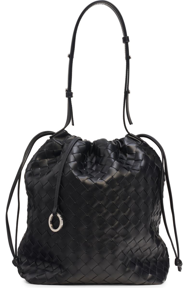 Bottega Veneta Intrecciato Drawstring Leather Bucket Bag, Main, color,