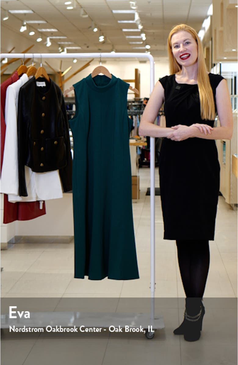 Mock Neck Sleeveless Knit Dress, sales video thumbnail