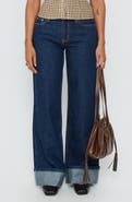 Princess Polly Darla Low Rise Straight Leg Cuffed Jeans