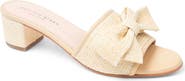 patricia green Raffia Bow Block Heel Slide Sandal