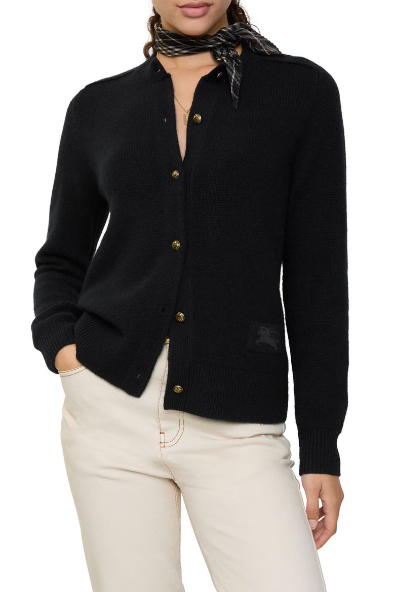 Clara EKD Cashmere Blend Cardigan, Alternate, color, BLACK