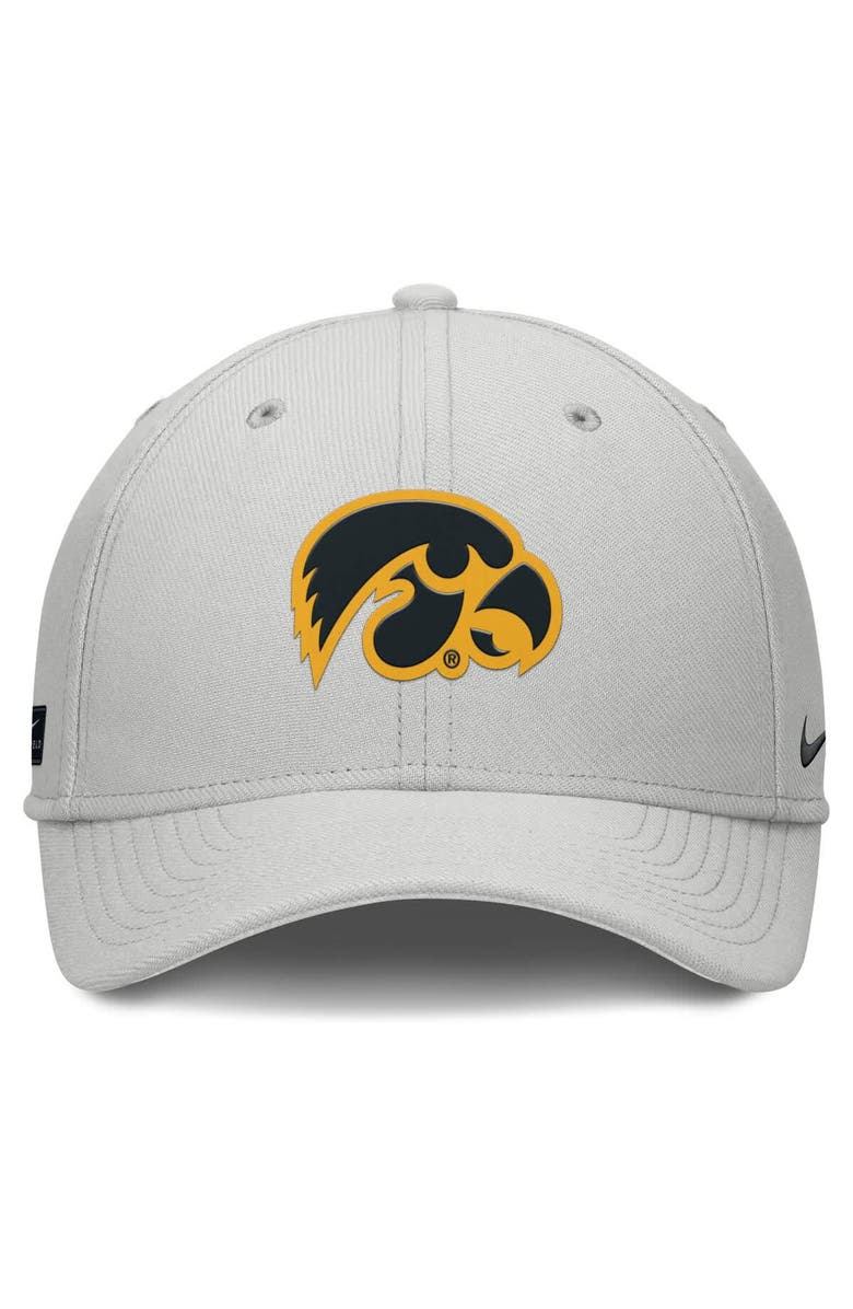 Nike Men's Nike  Gray Iowa Hawkeyes Rise Practice Performance Adjustable Hat, Alternate, color, 