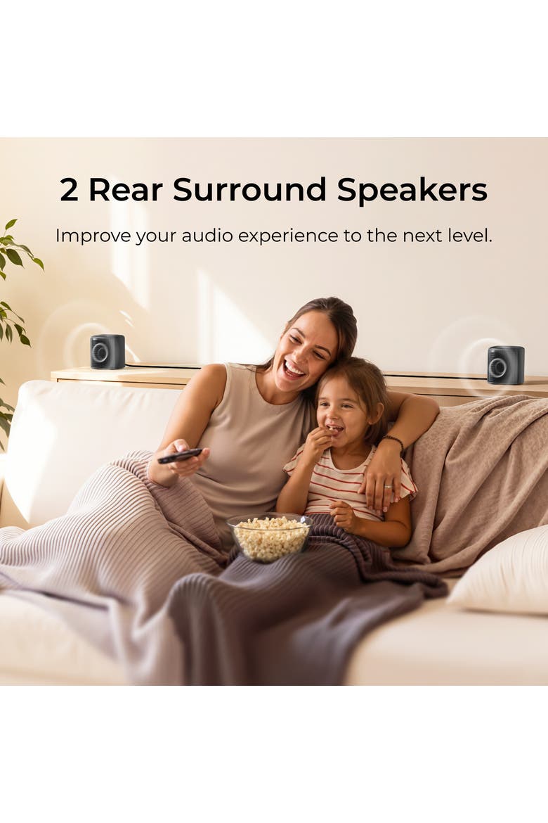 Aura S4T 7.1ch Soundbar with 4 Surround Speakers, Alternate, color, Black