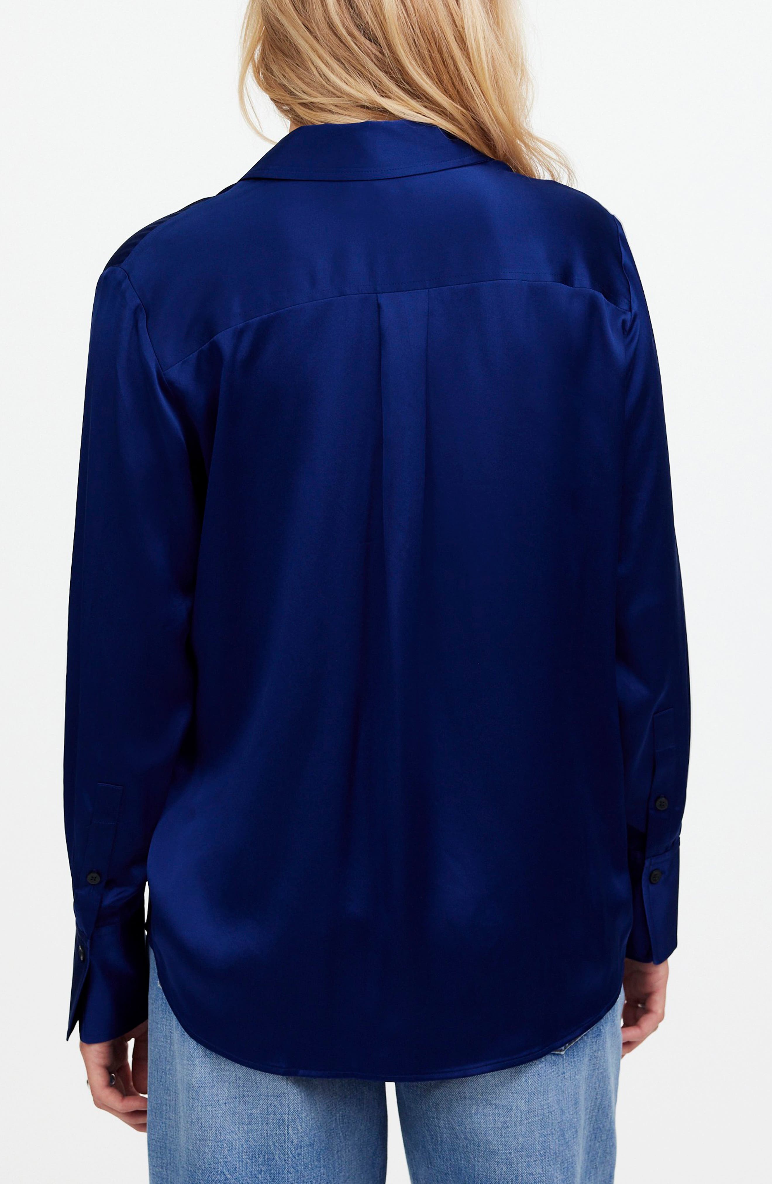 Silk Flap Pocket Button-Up Shirt - image 2