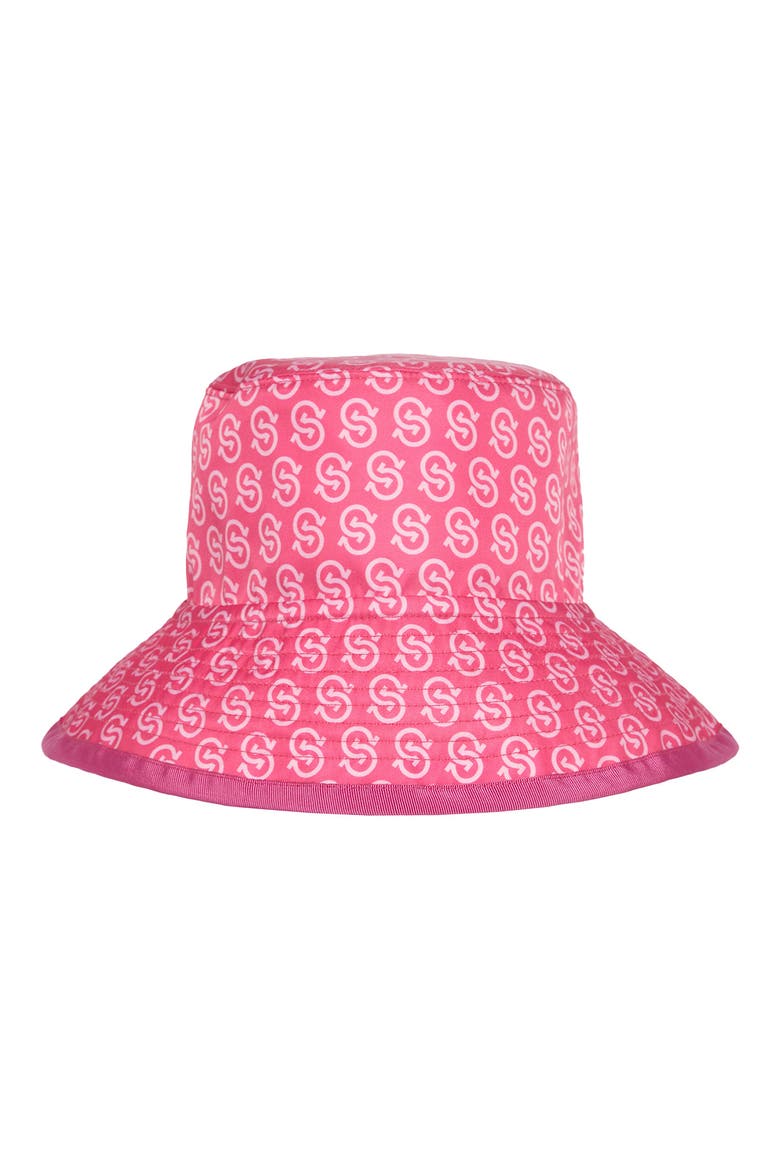 Salvatore Ferragamo Galore Logo Reversible Recycled Nylon Bucket Hat, Main, color, DOUBLE HOT PINK