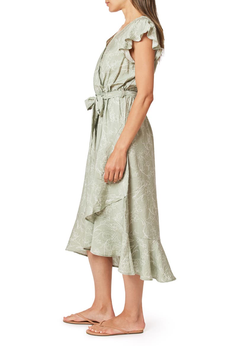 Ariel Satin Midi Dress, Alternate, color, SEAGRASS