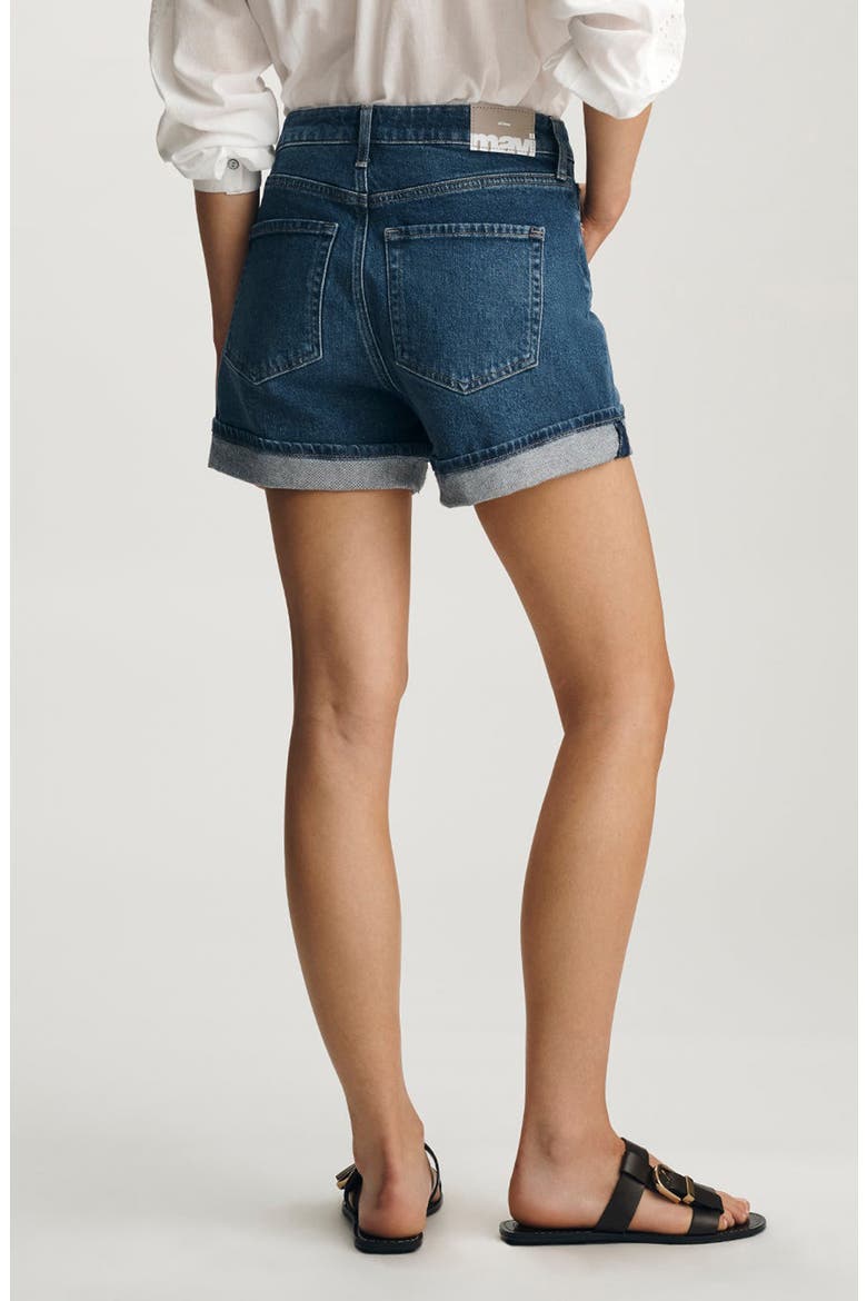 Heidi High Waist Cuffed Relaxed Denim Shorts, Alternate, color, MID BRUSHED CLASSIC