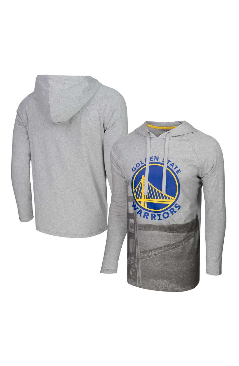 Stadium Essentials Men's Stadium Essentials Heather Gray Golden State Warriors Atrium Raglan Long Sleeve Hoodie T-Shirt, Main, color, Heather Gray