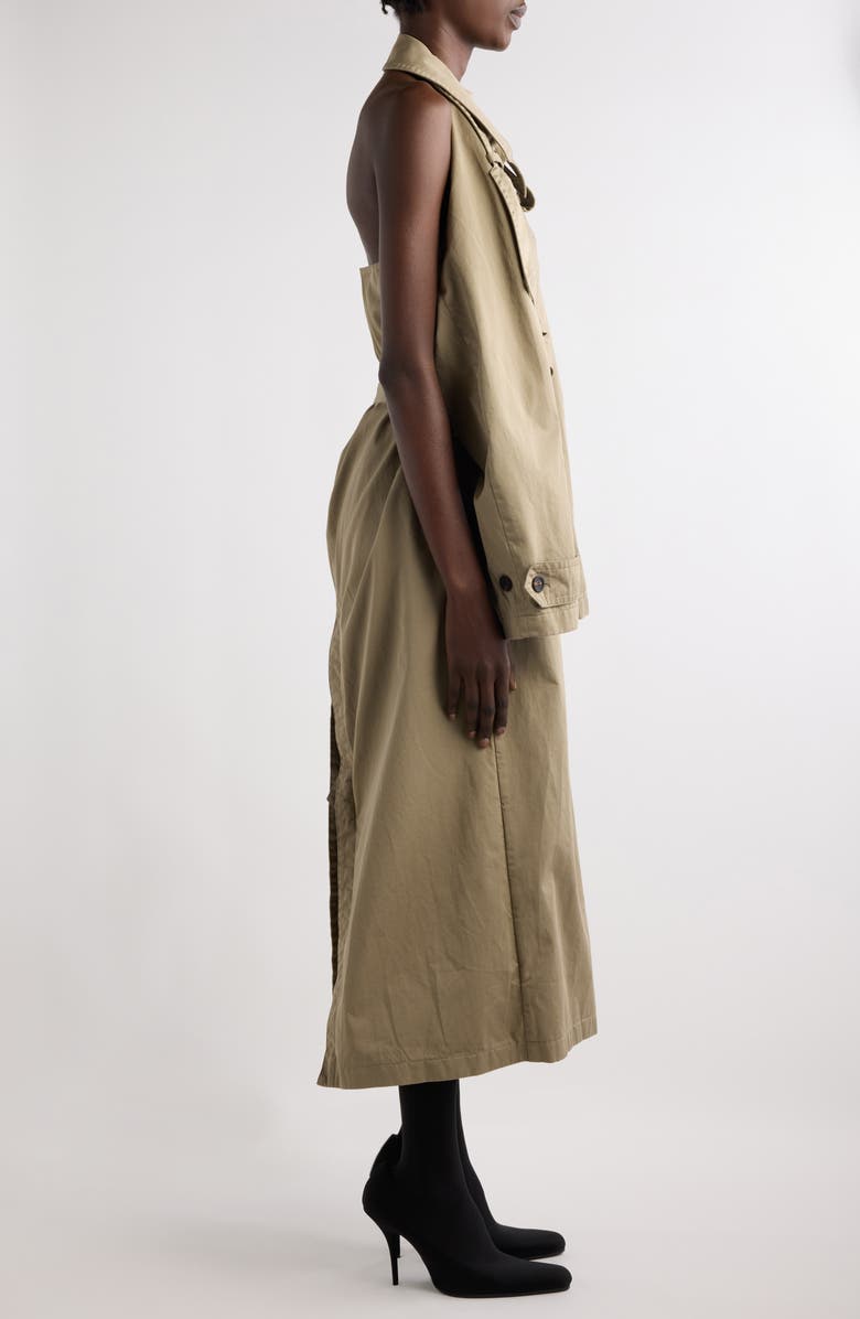 Cotton Twill Halter Trench Dress