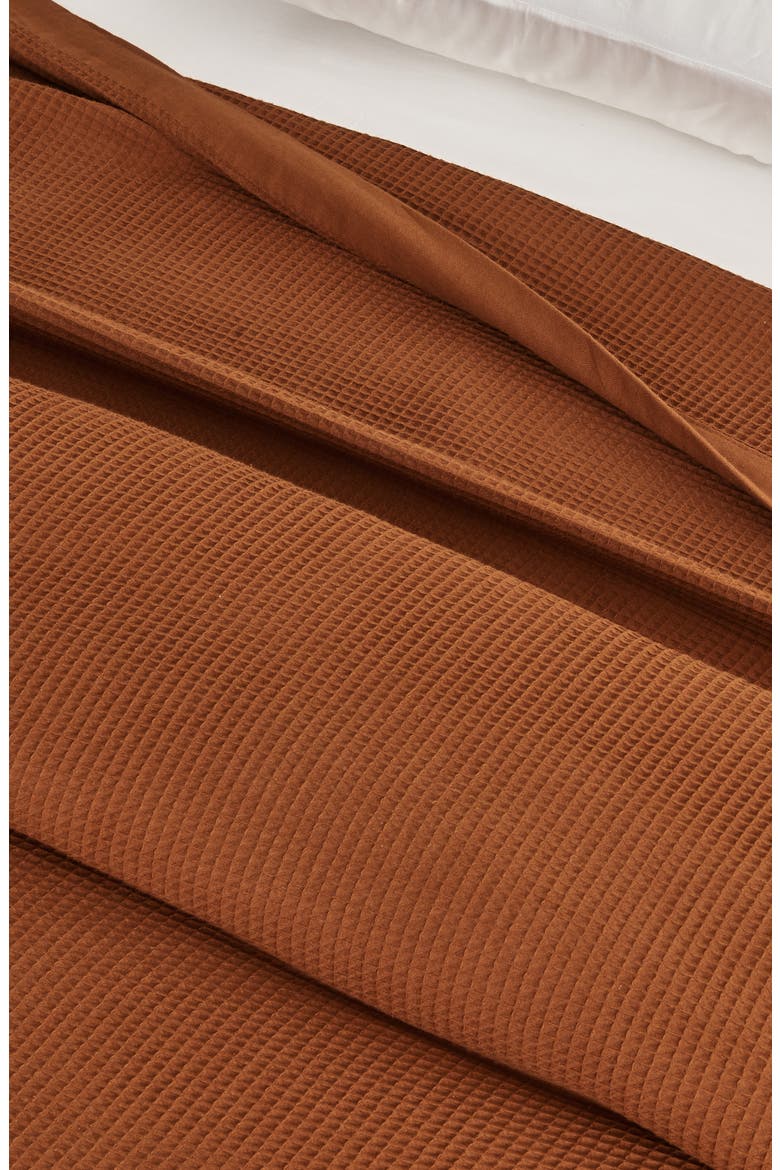 Soft Cotton All-Season Waffle Weave Throw Blanket, Alternate, color, TERRACOTTA