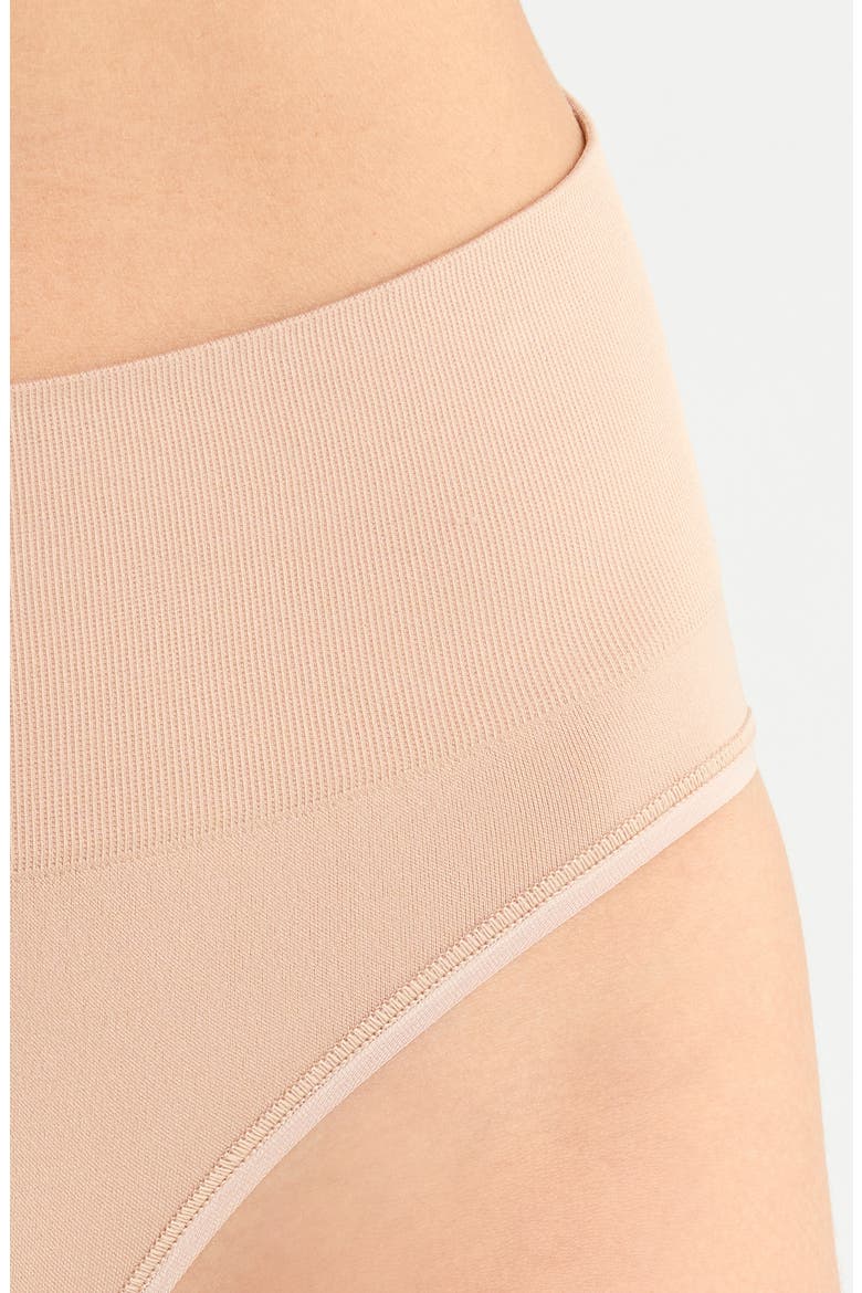 Seamless Hi-Cut Briefs, Alternate, color, TAN WARM