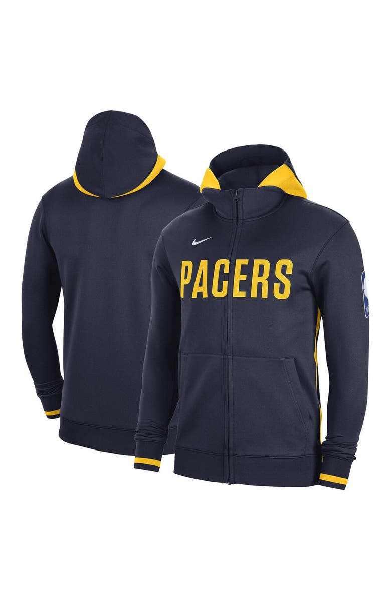 Nike Men's Nike Navy Indiana Pacers Authentic Showtime Performance Full-Zip Hoodie, Main, color,