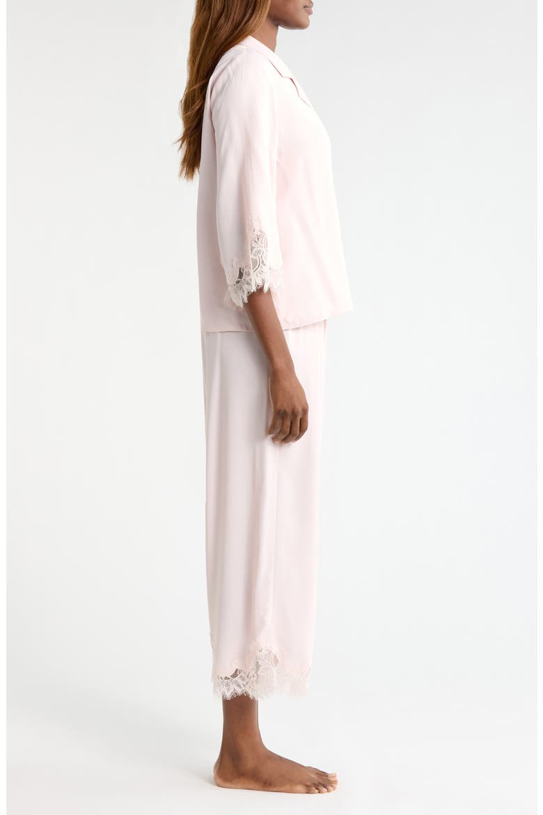 Midnight Lace Satin Pajamas, Alternate, color, PINK LOFT