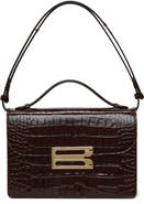Victoria Beckham Dorian Croc Embossed Leather Shoulder Bag