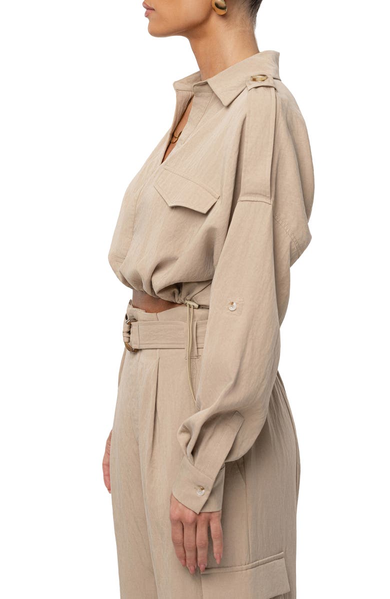 JLUXLABEL Oasis Long Sleeve Crop Top, Alternate, color, Beige