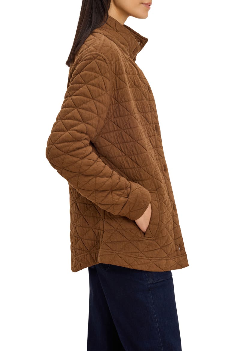Quilted Femme Knit Jacket, Alternate, color, SADDLE