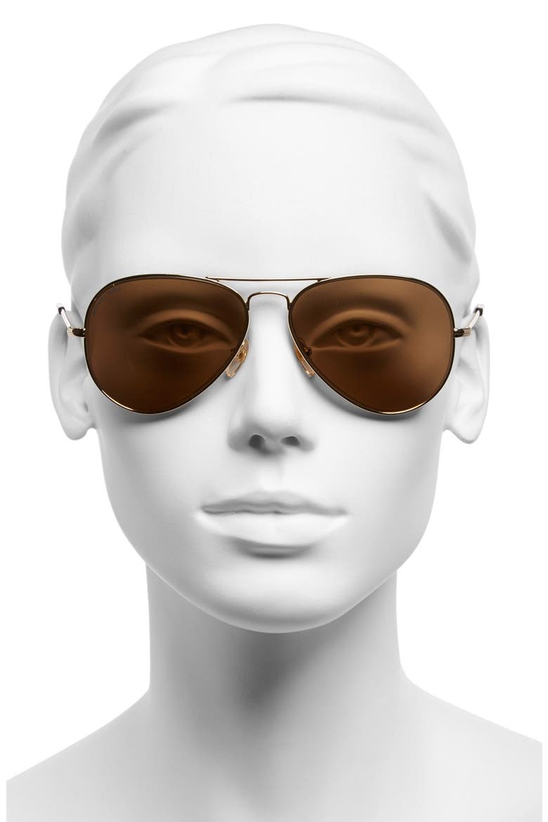 'Dylan' 58mm Aviator Sunglasses, Alternate, color, GOLDEN