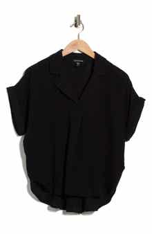 Eileen Fisher Notch Collar Roll Cuff Shirt