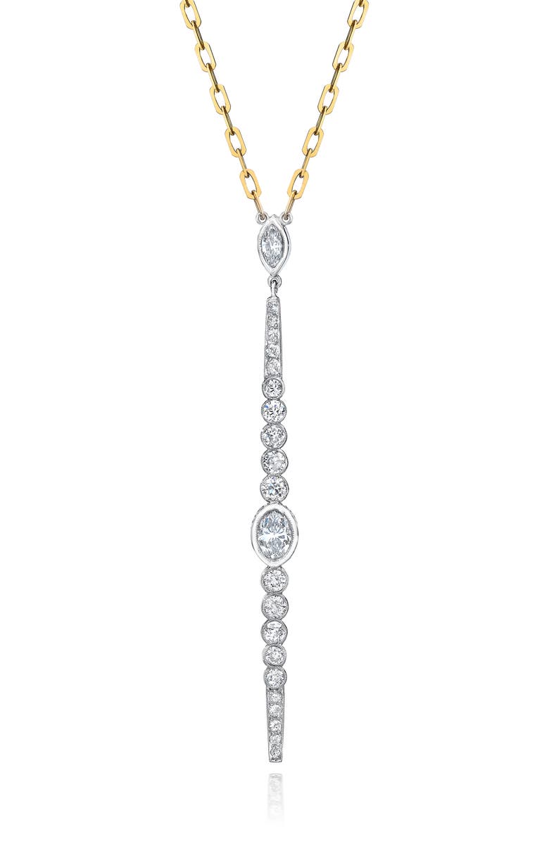 Mindi Mond Diamond Bar Pendant Necklace, Main, color, 18K Yg