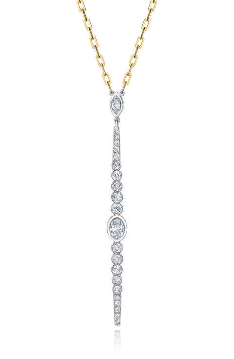 Diamond Bar Pendant Necklace