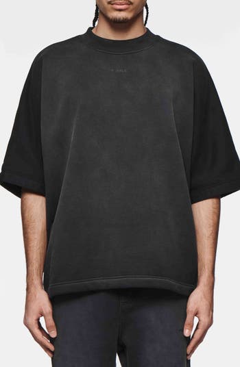 Oversize Logo Cotton Fleece T-Shirt