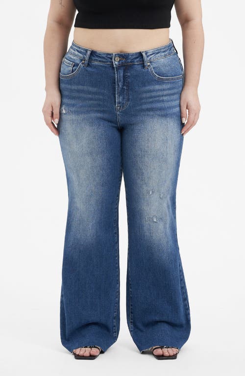 Bayeas High Waist Raw Hem Wide Leg Jeans