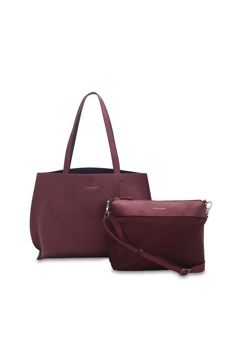 Tina Tote Two-Tone Design Bag With Clutch Bag