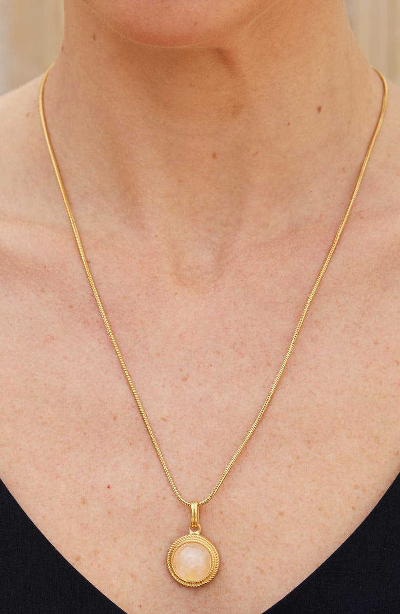 SAVVY CIE JEWELS Pink Quartz Pendant Necklace, Alternate, color, Gold/ Rose Quartz