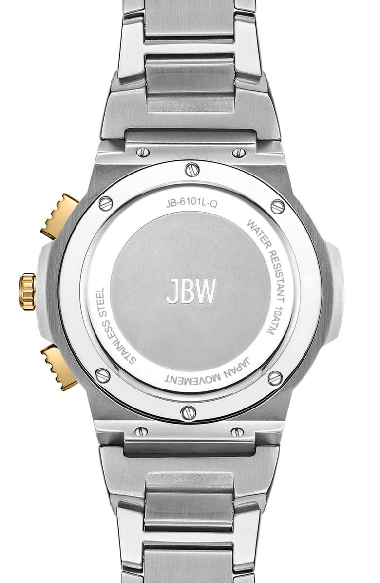JBW Saxon Diamond Two-Tone Stainless Steel Watch, 44mm - 0.08 ctw, Alternate, color, Stainless Steel/ Gold