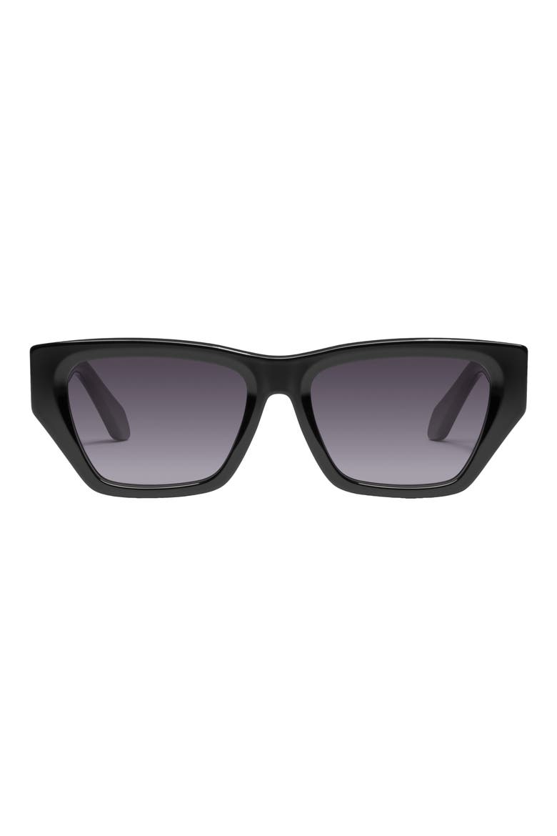 No Apologies 55mm Gradient Square Sunglasses, Main, color, BLACK / SMOKE
