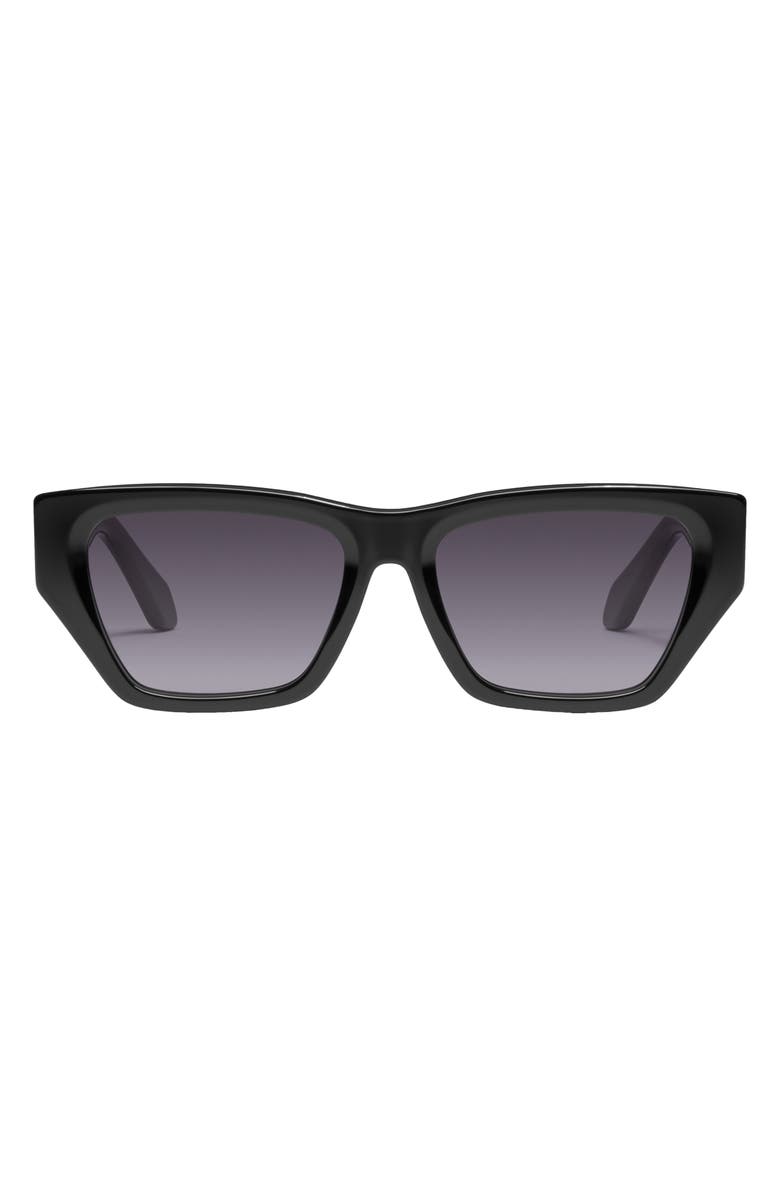 QUAY No Apologies 55mm Gradient Square Sunglasses, Main, color, Black / Smoke